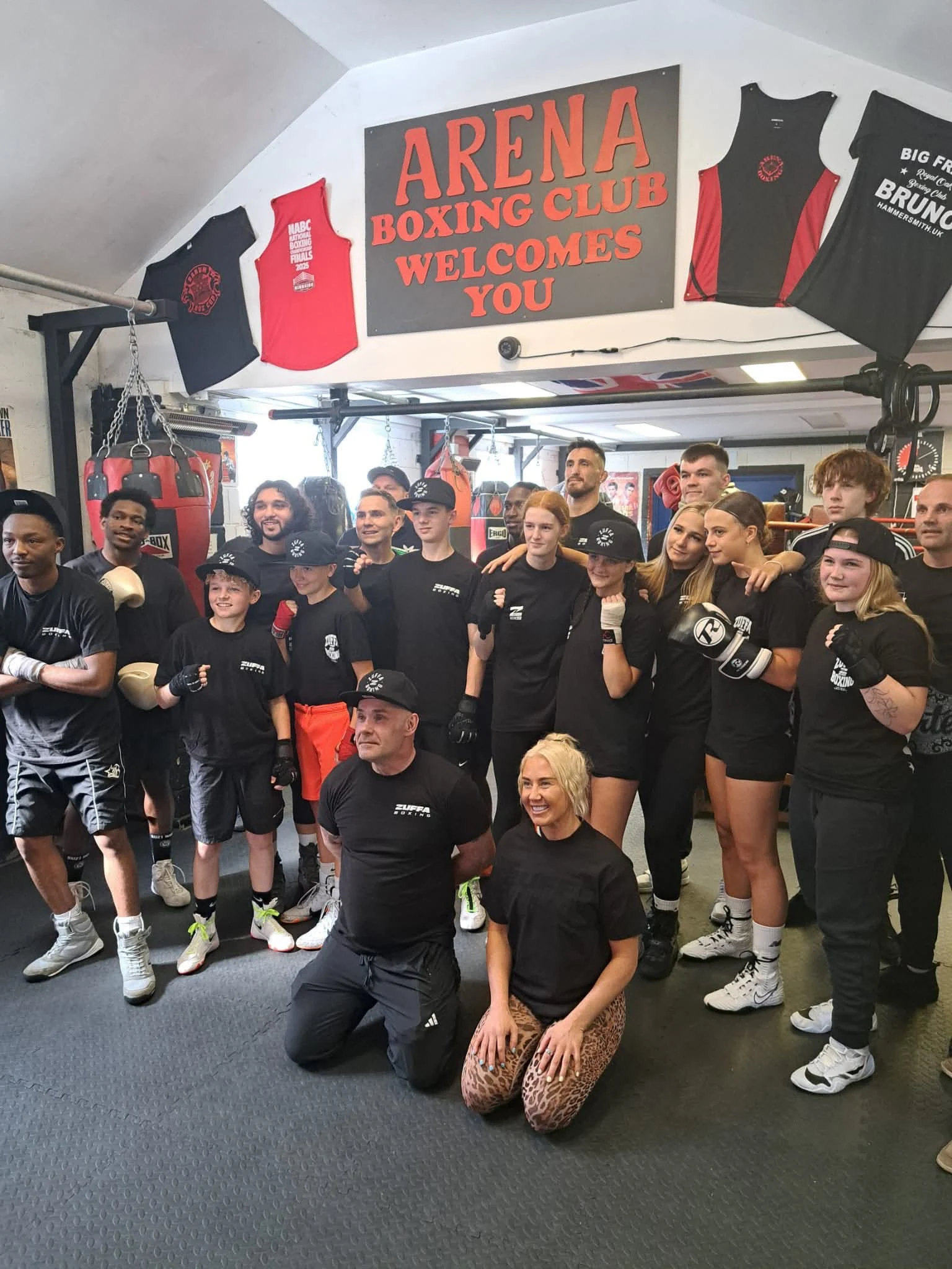 Arena Boxing Club community group together inside the Bournemouth gym